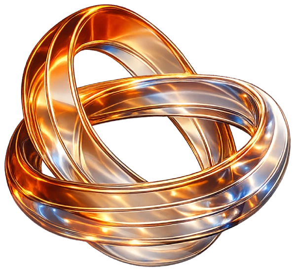 two circle ring glass ornament